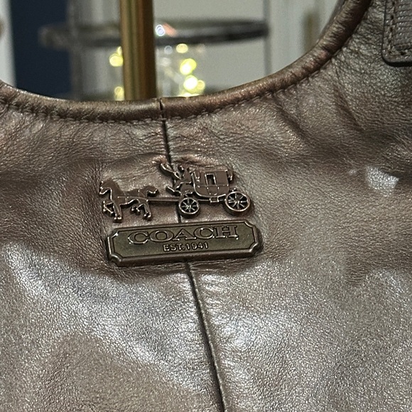 COACH Madison Maggie Shoulder Bag in Metallic Antiqued Bronze, GUC - Picture 6 of 16